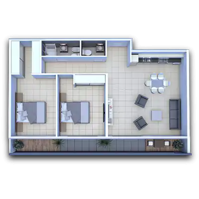 Isometric Floor Plant by 3D Render Art